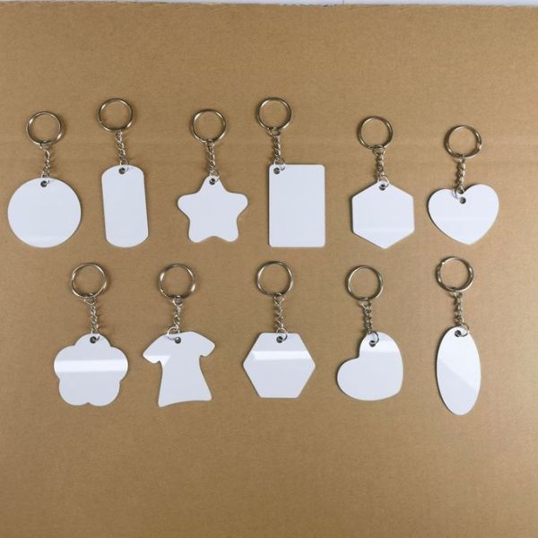 Double Sided Sublimation Metal Keychain Customized Aluminum Key Ring Blanks