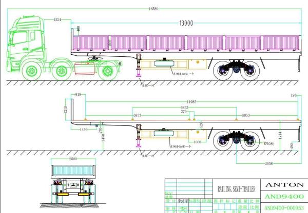 30-60tons Customized Extendable Hydraulic Transportation Sidewall Truck Trailer