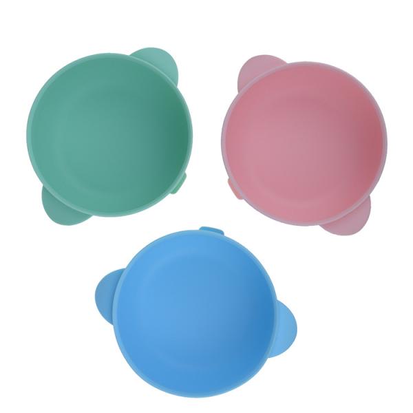 Fragmento anti de la categoría alimenticia del silicón del vajilla del cuenco seguro del sistema para el OEM del bebé