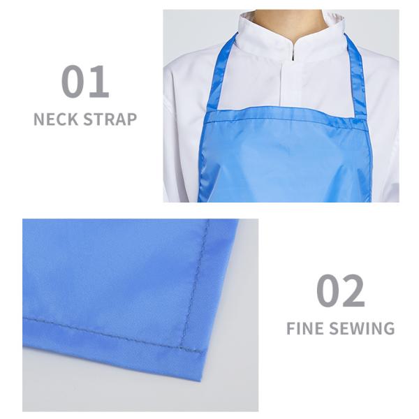 H-1131-AP PE Coated Waterproof Oil Resistant Apron Adjustable with Pockets for Commercial Kitchen Bakery Restaurant Wholesale