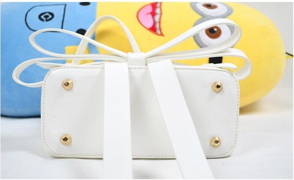 2016 new bow shoulder bag Messenger female European and American fashion pure color pu handbag
