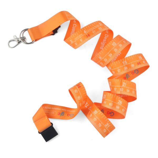 Orange Lanyard Clothing Tape Measure Comfortably Carry Measure Tapes 160cm X 2.5cm