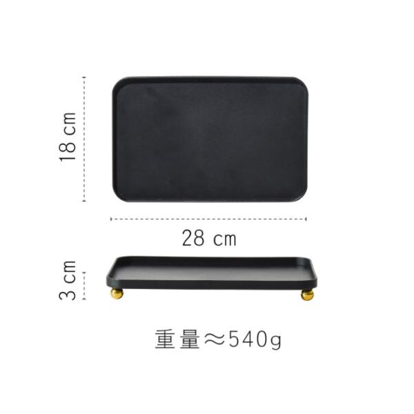 Black Rustproof 7mm Thickness Metal Jewelry Tray