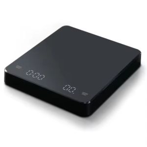 Temporizador de cocina con pantalla digital dual LED para granos de café, herramienta de medición de peso con batería, rectangular