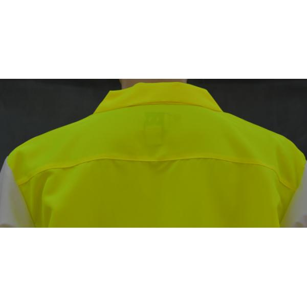 Breathable Soft Custom Work Shirts Long Sleeve Fluroscent Yellow / White Color