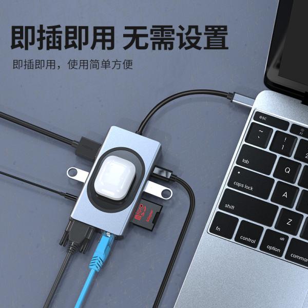 USB Type C HUB многофункциональный адаптер 9 в одном и с считывателем карт памяти