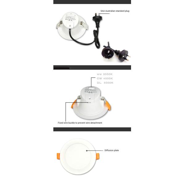 30000lm SAA-Australian 3-Color Switch Dimmable LED Downlight for Customizable Lighting