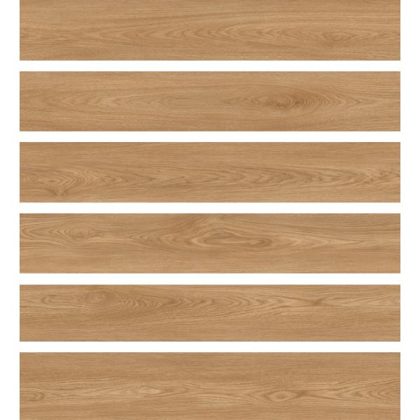 Yellow Brown Wooden Porcelain Floor Strips 200x1200mm