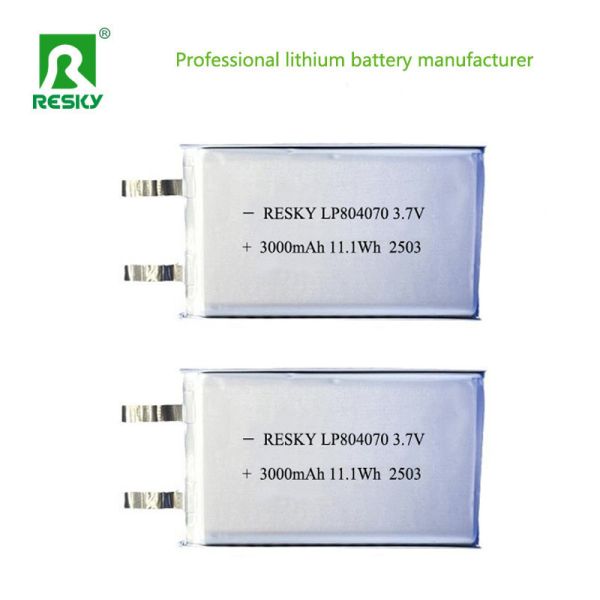 Rechargeable Batteries 3.7v 804070 3000mAh 11.1wh Lithium Ion Polymer Battery Pack