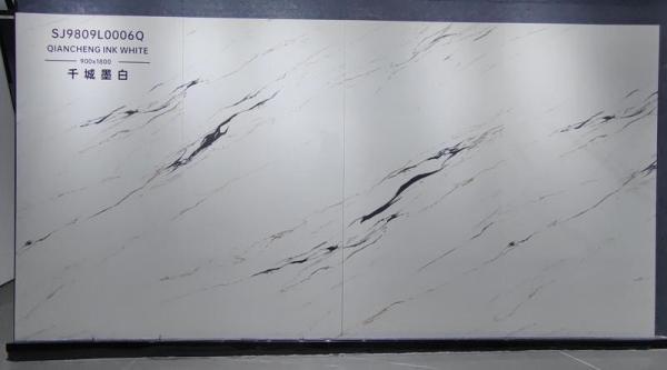 White Polished Glazed Porcelain Tile 900x1800mm Indoor Floor