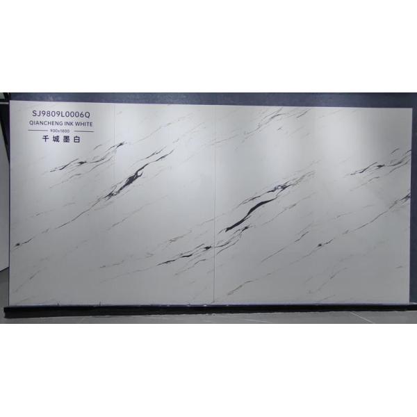 White Polished Glazed Porcelain Tile 900x1800mm Indoor Floor