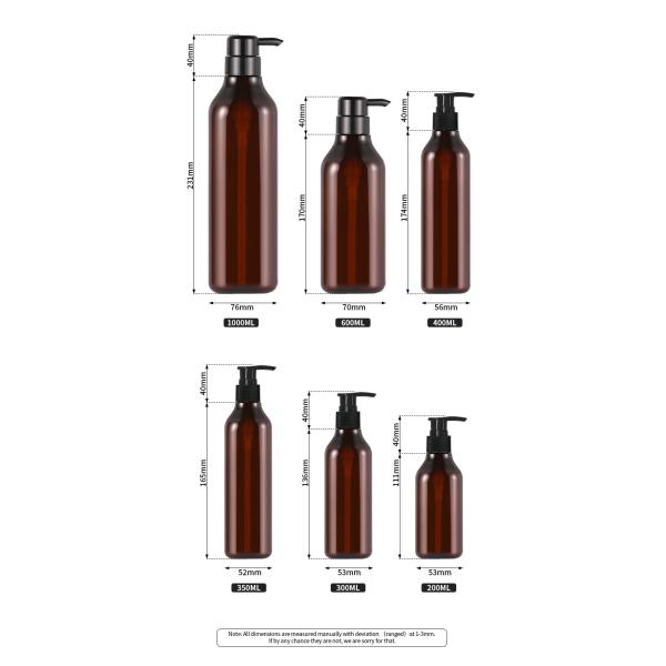 Frosted Amber Body Lotion Bottle With Pump Multiapplication 1000ML