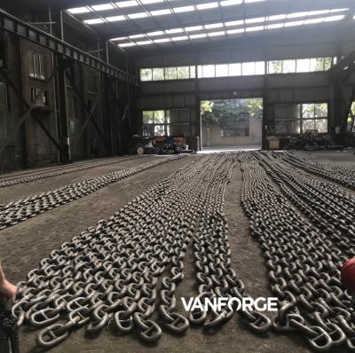 White / Black Welded Studless Mooring Chain , Long Link Mooring Chain