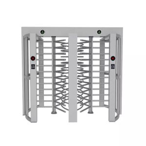 Double Sides Solenoid Locking Mechanism Full Height Turnstile with Semi Auto Rotating Arm and Rainproof Housing
