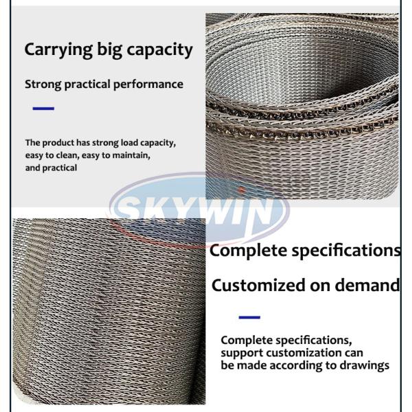 304/316 Stainless Steel Furnace Belt Food Machinery Wire Mesh Belt