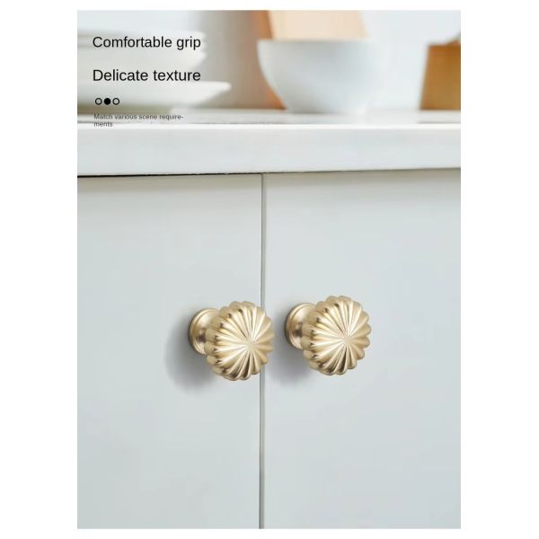 Single Hole Zinc Alloy Cabinet Knob Pumpkin Handle Small Single Grain Single Button Design for Dresser Wardrobe Use Direct