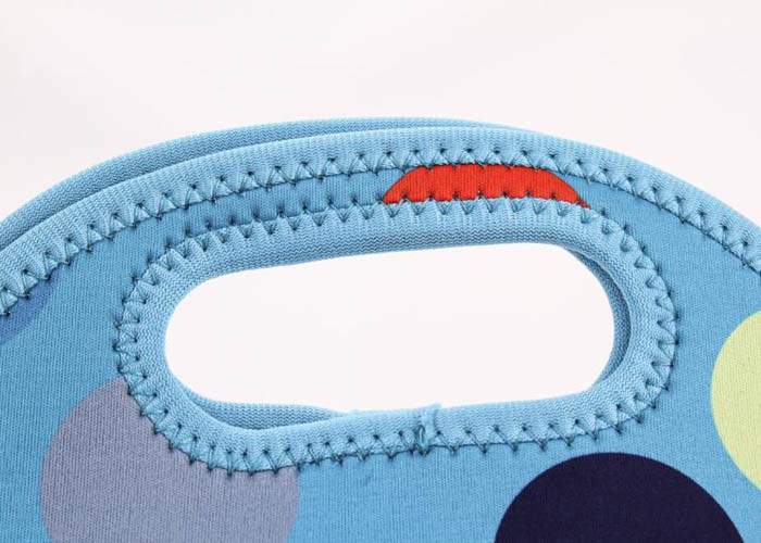 Сумка обеда Tote неопрена голубая изолированная для модного пикника прочное
