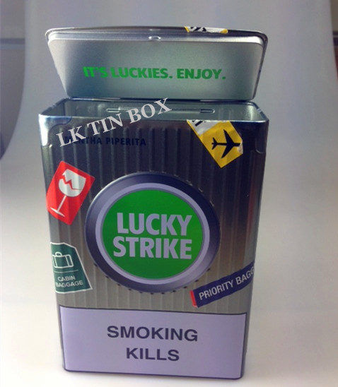 Lata de lata com gravação impressa, lata personalizada do cigarro do metal do cigarro