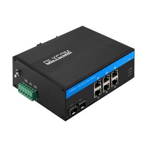 8 ports Fast Ethernet Réseau industriel Commutateur non géré SFP Fibre Din Rail