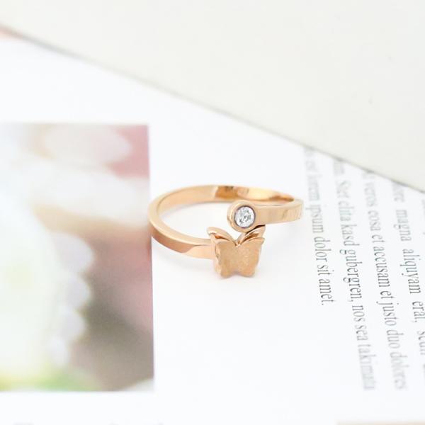 Titanium steel butterfly ring female fashion cross-border ring stainless steel opening universal ring Yiwu wholesale