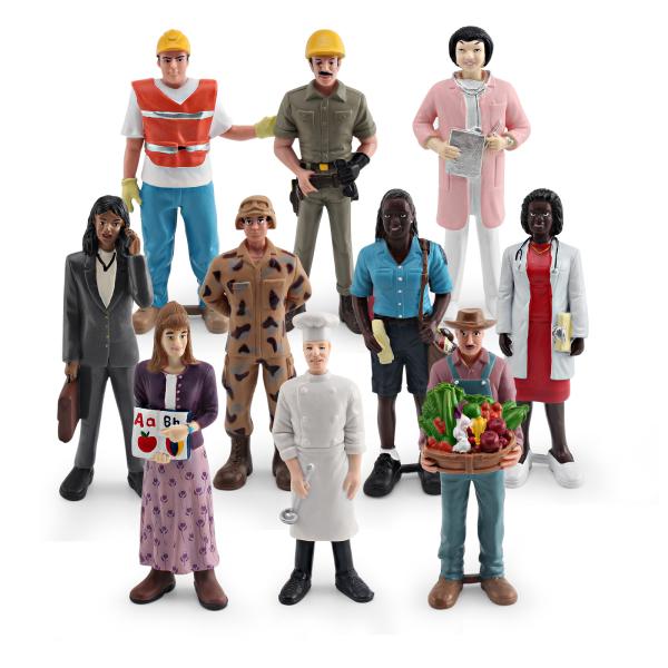 10 PCS Fingir Carreiras Fingir Profissionais Pessoas no Trabalho Brinquedo Modelo para Meninos Meninas Crianças