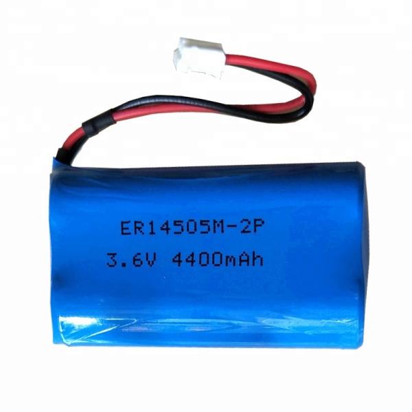 Customized Li SOCL2 Battery 4400mAh 3.6V/7.2V AA Size ER14505M-2P 1S2P CE Approval