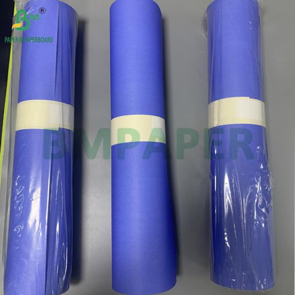 80gsm Purplish Blue Digital Paper CAD Plotter Rolls One Side White 610mm X 50m 2inch Core 80 gramos de papel digital azul púrpura de un lado blanco de 610 mm x 50 m de 2 pulgadas