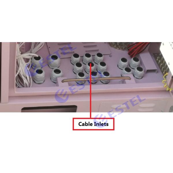 IP55 Triple Bay Racking Outdoor Telecom Enclosure / Pink Color Three Doors Air Conditioner Cooling Cabinet