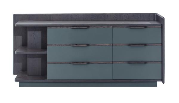 Side storage cabinet for big chest drawer with display shelves by Oak wood CASA in dark painting made from China factory