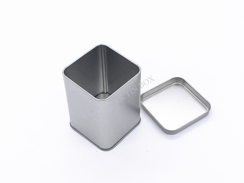 65x65x90Hmm Sandblasting Plain Matte Finished Square Tea Tin Storage Box