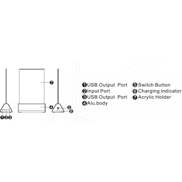 KTV Bar Commercial Phone Charging Station Menu Power Bank Aluminum Shell