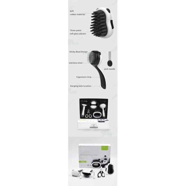 White Dog Grooming Brushes And Combs 7 In 1 Pet Grooming Set Cats Knotted