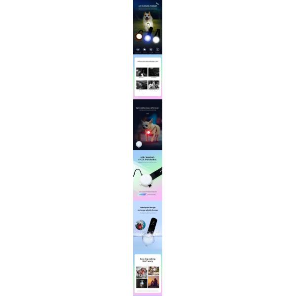 Rechargeable LED Flashing Dog Tag ABS Dog Identification Tag Customized