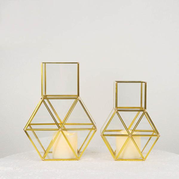 Glass greenhouse artifact creative bottle shape cooper decoration desktop storage candle lantern light cover