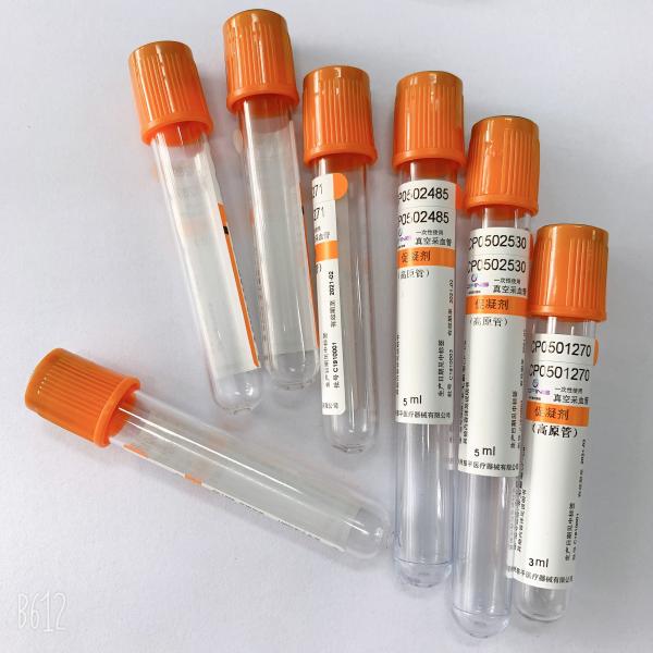 Трубки активатора сгустка крови сыворотки трубки 13*75 свертывания крышки оранжевого красного цвета Про