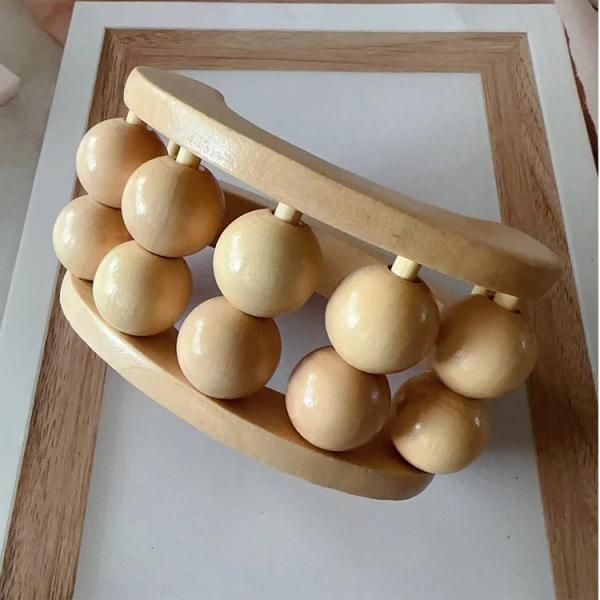 Massage Ball Roller Handheld Wood Beads Back Massager for Total Body Health Care