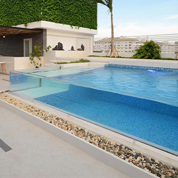 1.20g/cm3 Densidade e excelente resistência a intempéries AUPOOL Piscinas de vidro para piscinas ao ar livre