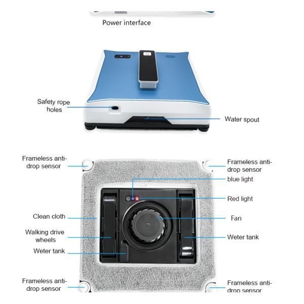 Highly Electric Remote Control Window Glass Cleaner Robot with Dual Water Spray Function