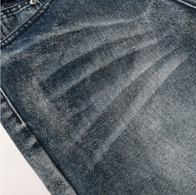 Flare Patchwork Denim Jeans Mid Rise Streetwear Denim Pants With Whisker Detailing