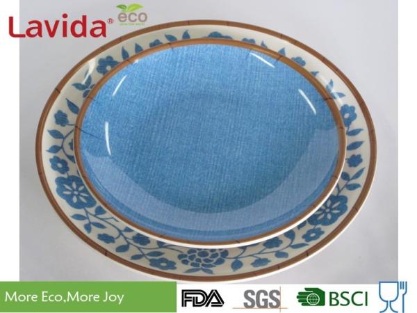 Fresh Contrast Color Melamine Plates And Bowls Anti - Bacteria Safe Contact With Food