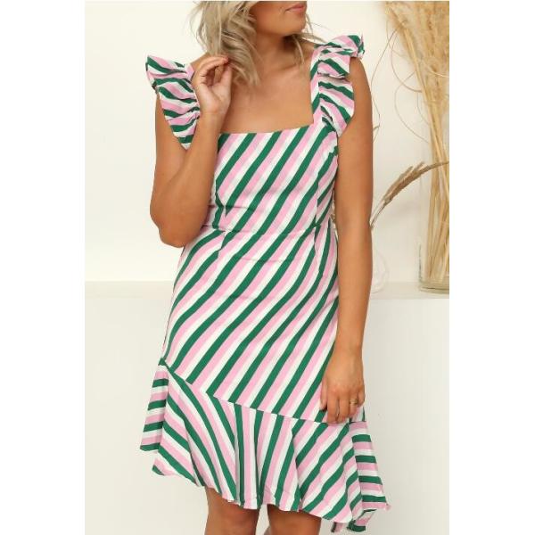 hot selling new design dress women stripe print summer dress