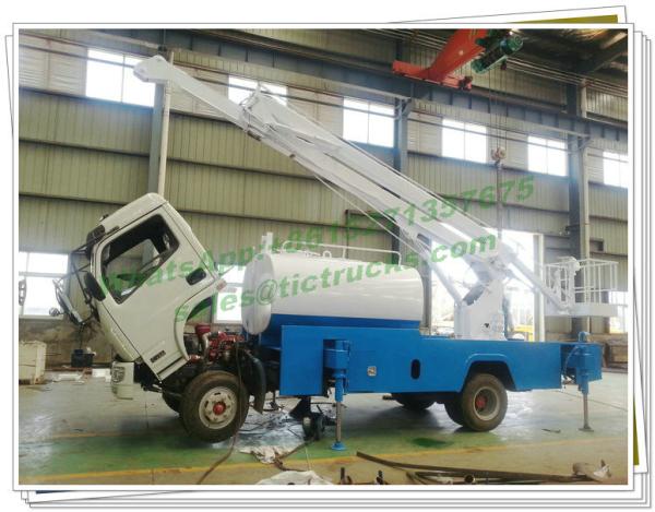 Truck Mounted 16m Aerial Work Platforms woith Water tanker High Performance Whtsp:+8615271357675