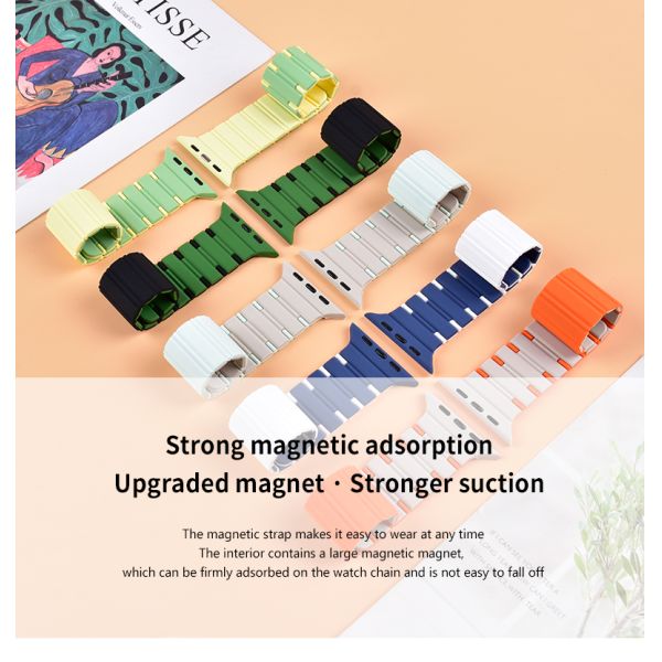 Magnetic Anti-Sweat Silicone Strap · Compatible With Apple Watch Series | Customizable Colors - China Wholesaler SHX