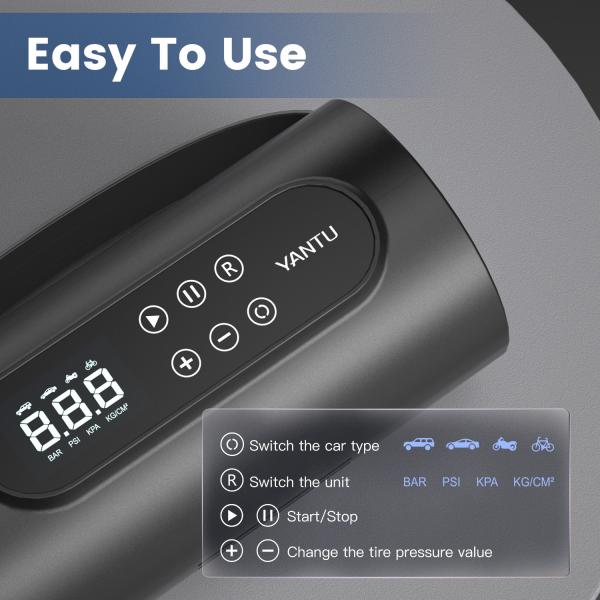 YANTU A26 110V Electric Inflator with 10A Work Current and Emergency Charging Cable