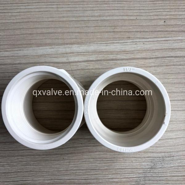 1-1/2 PVC Branco Adaptador de Fios Fêmea Tubo de Plástico Instalado com espessura de parede SCH40