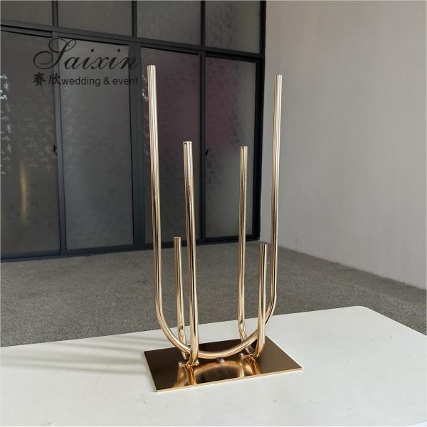 Tall Aisle Wedding Flower Stand Decorative Gold Metal Flower Holder