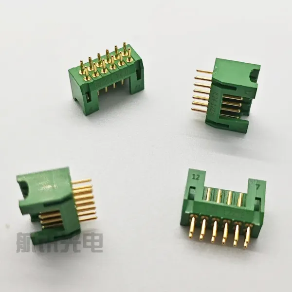 Jl24-12zjb 12-Pin Straight PCB Socket Rectangular Aviation Connector for Industrial Control Systems.