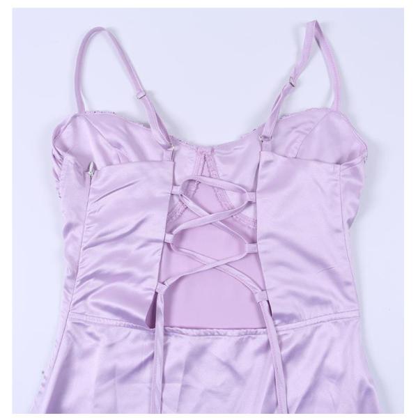 Pleated Backless Tie Strap Sexy Women Dresses 71cm A Line