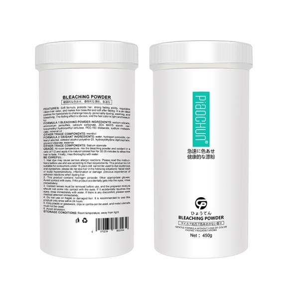 OEM 450g Salon-Grade Fast Fading Hair Bleaching Powder Organic Mild Formula Dust-Free Ammonia-Free 8-Level Lightening Shiny Low