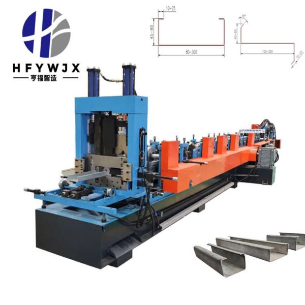 Full Automatic CZ Purlin Roll Forming Machine With Hydraulic Cutting And PLC Control System